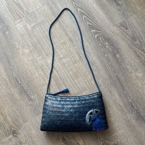 Vintage Danieli  Blue rattan purse